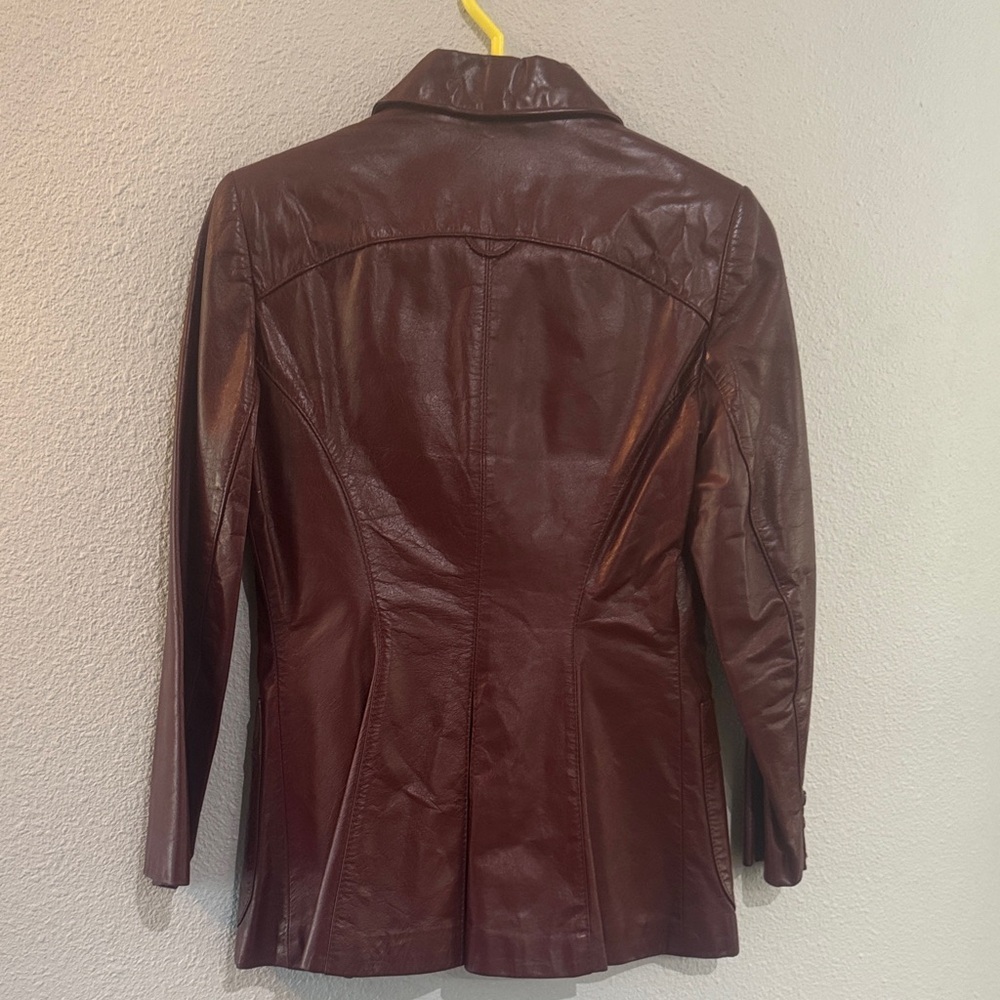 Vintage Etienne Aigner Deep Red Leather Jacket - Picture 2 of 6